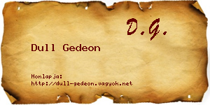 Dull Gedeon névjegykártya